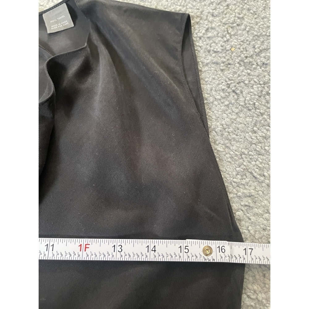 Daryl K Drapey Cowl Neck Sheath Dress Sz 6 Black Tencel Pleated Classic Elegant - Picture 8 of 14